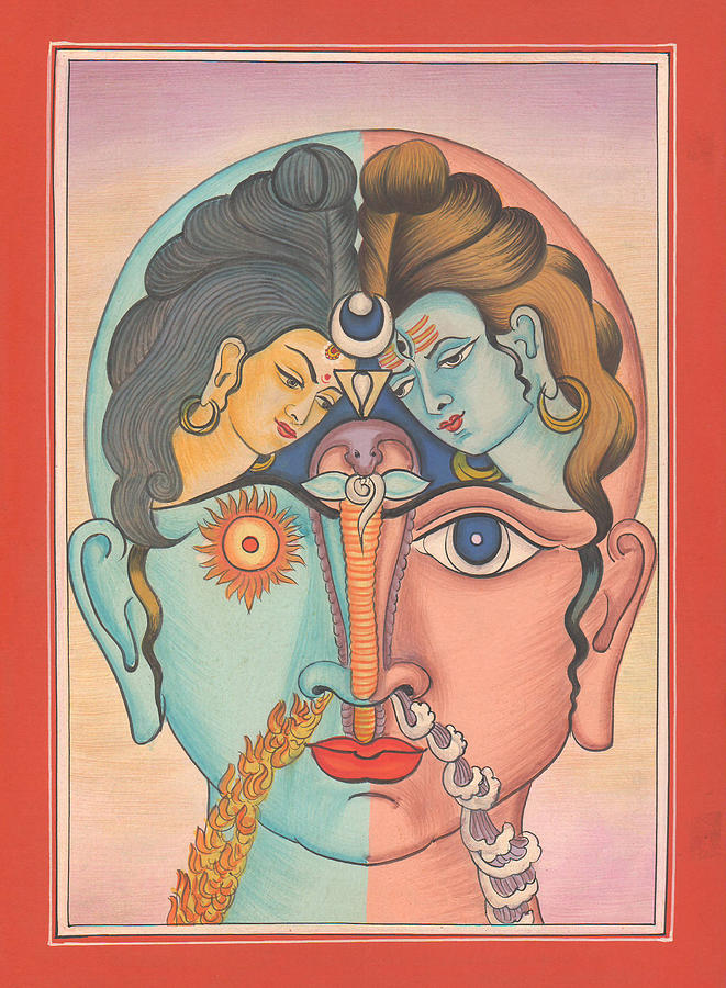 Shiva Shakti Tnatra Tantrik Artwork Painting Kundalini Meditation Yaga India  Painting by A K Mundhra