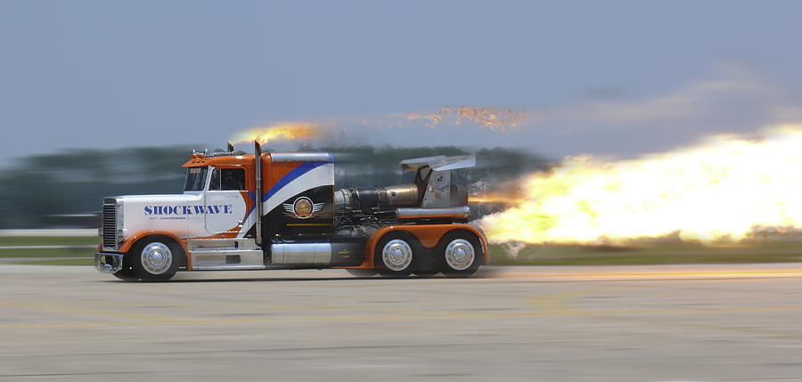 Jet Powered Truck Photograph - Shockwave by Mike McGlothlen