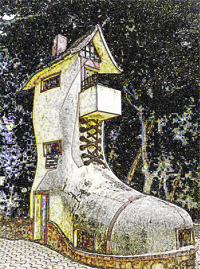 Shoe House Hanging Garden Mumbai Digital Color Sketch Digital Art by