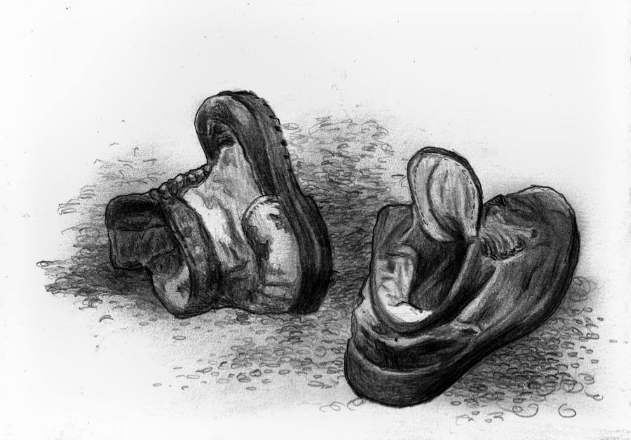 Shoes On The Ground Drawing by Di Fernandes | Fine Art America