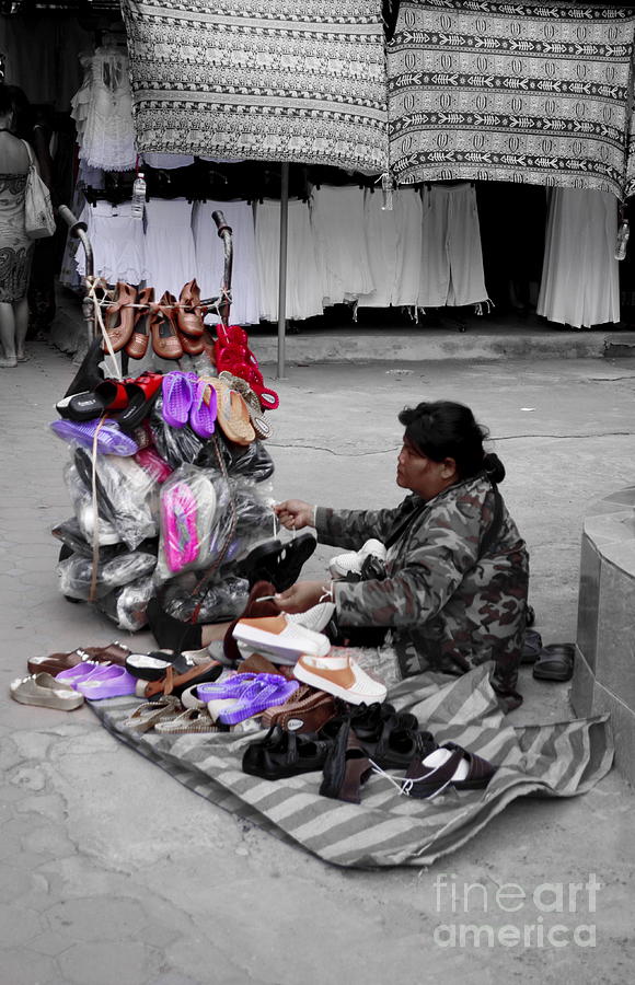Shoes Seller Photograph by Michelle Meenawong