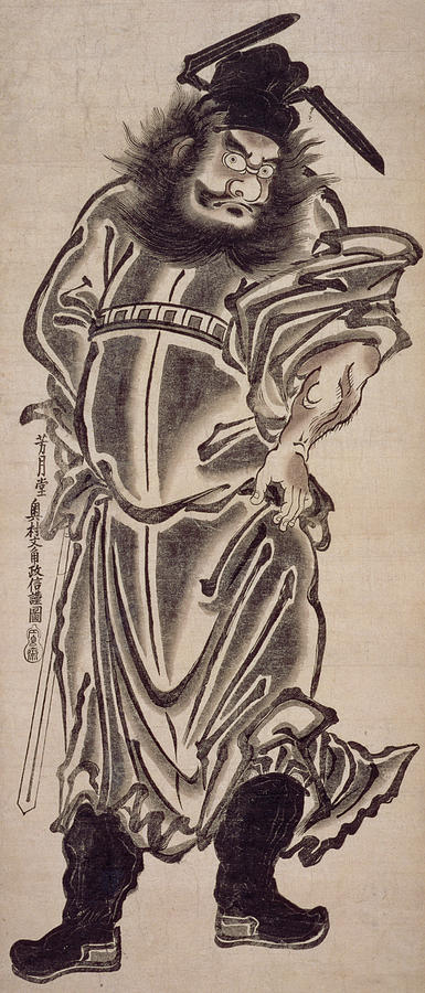 Japan Painting - Shoki the Demon Queller by Okumura Masanobu