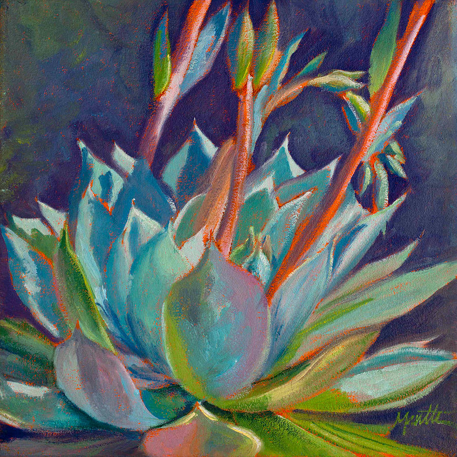 Succulent Painting - Shooting Off Rainbows by Athena Mantle