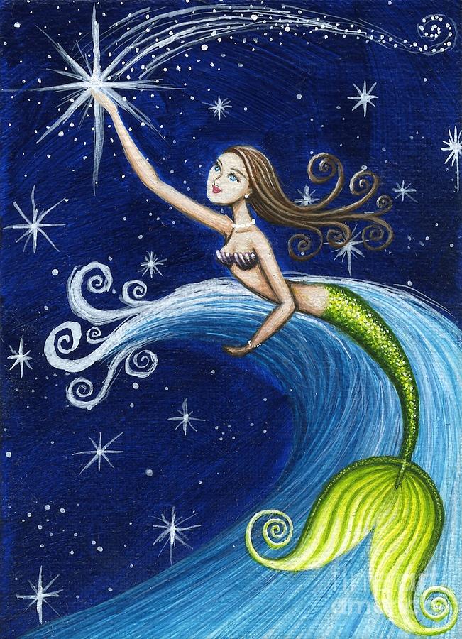 Shooting Star Mermaid Painting by Hiroko Reaney - Pixels