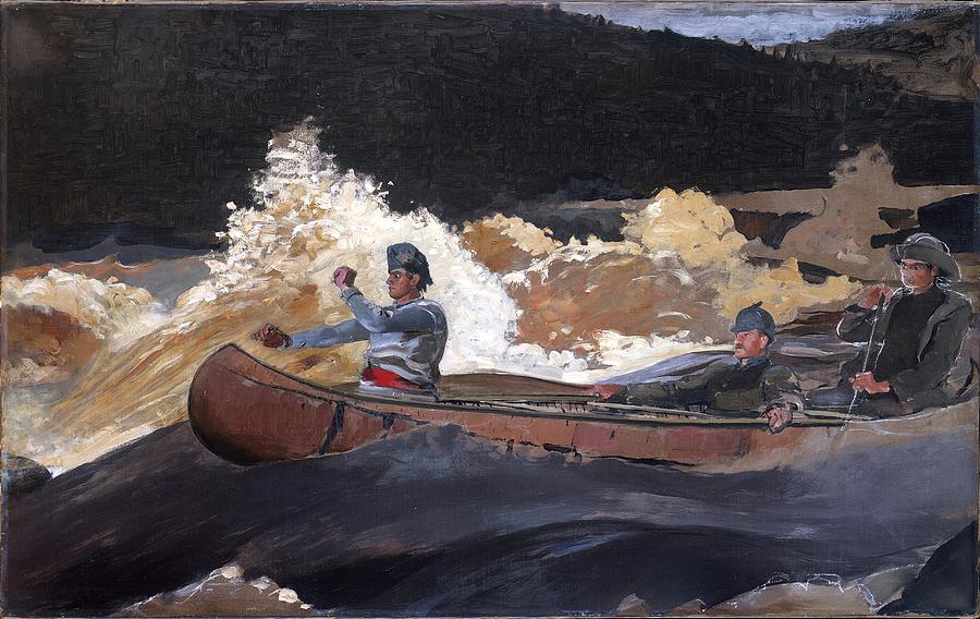 Winslow Homer Painting - Shooting the Rapids Saguenay River by Philip Ralley