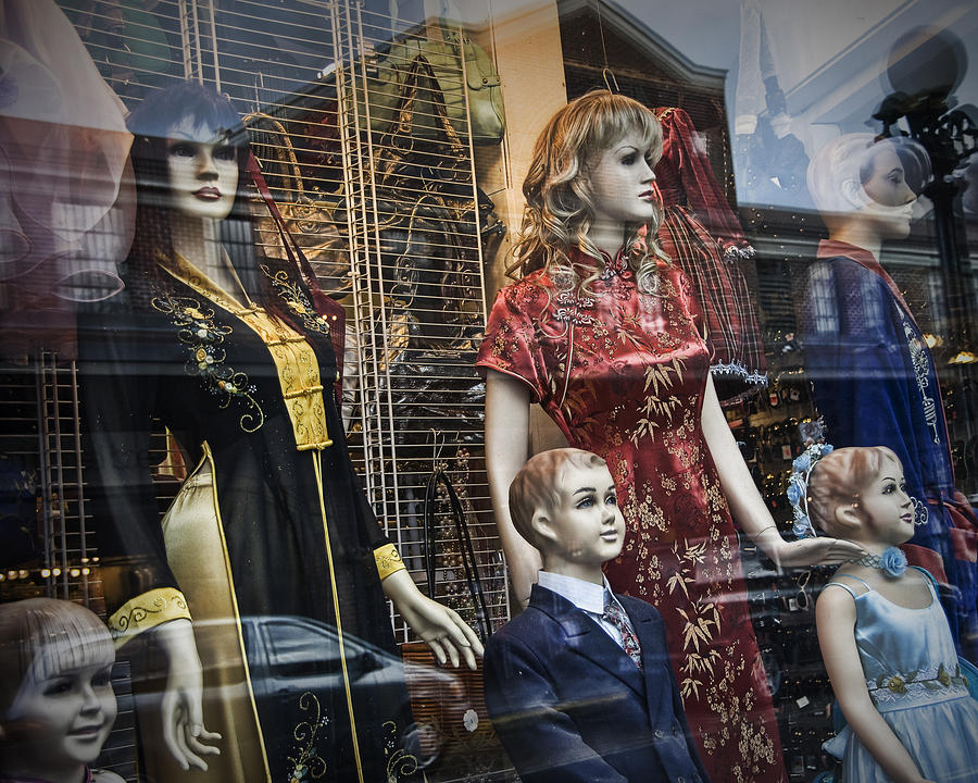 City Photograph - Shop Window Display of Mannequins by Randall Nyhof