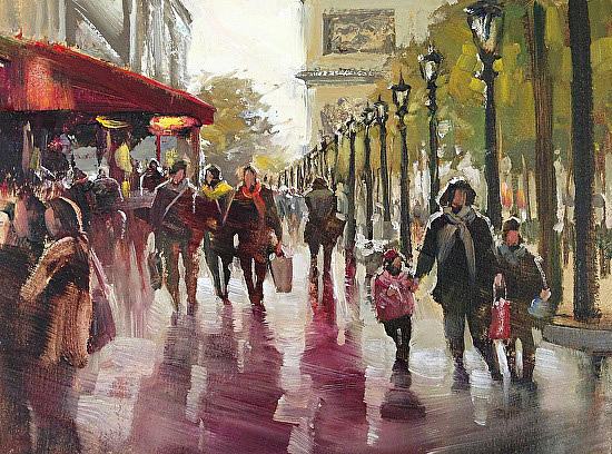 Shopping Along the Champs Elysees Painting by Michele Byrne Pixels