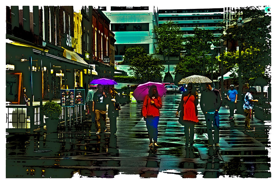 Shopping in the Rain - Knoxville Photograph by David Patterson