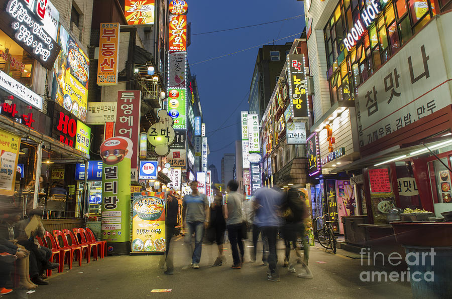 Shopping Street In Central Seoul South Korea Photograph by JM Travel Photography