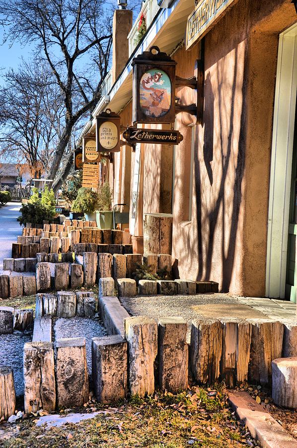 Taos Photograph - Shops on Bent Street by Jacqui Binford-Bell