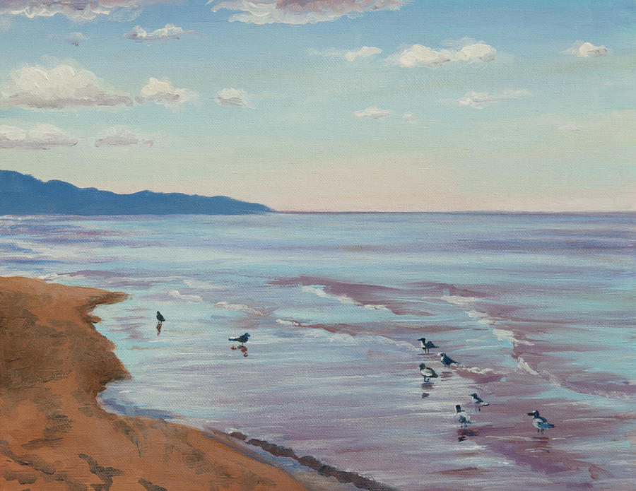 Shore Birds Painting by Heidi E Nelson