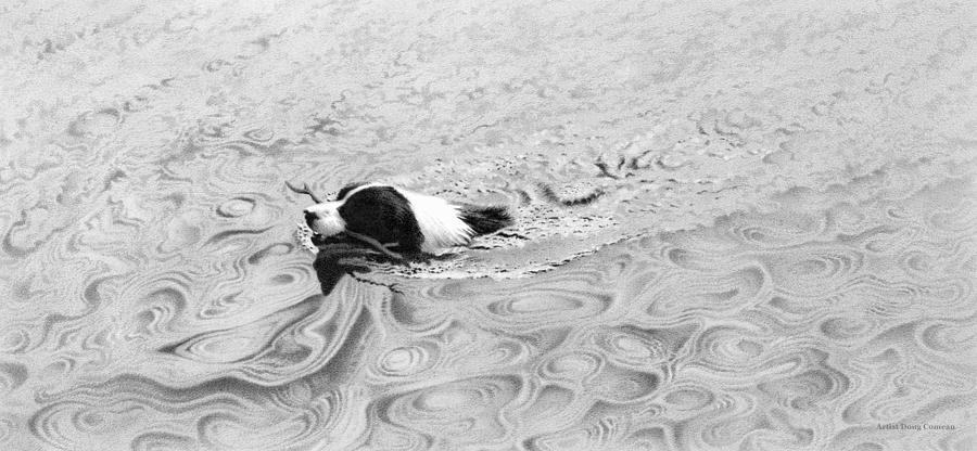 Dog Drawing - Shore Bound by Stirring Images
