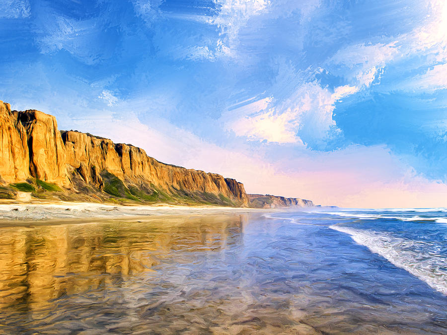 Beach Painting - Shore Cliffs Near San Onofre by Dominic Piperata