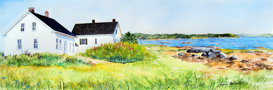Shore House Painting by Laura Tasheiko