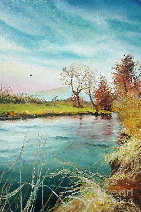 Nature Painting - Shore of the River by Sorin Apostolescu