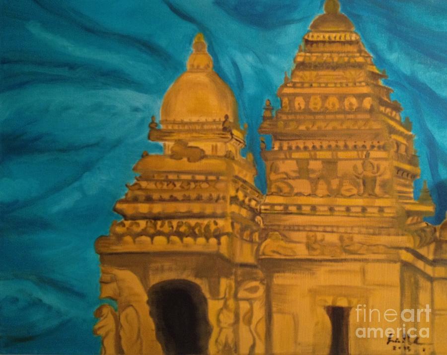 Temple Painting - Shore Temple by Brindha Naveen
