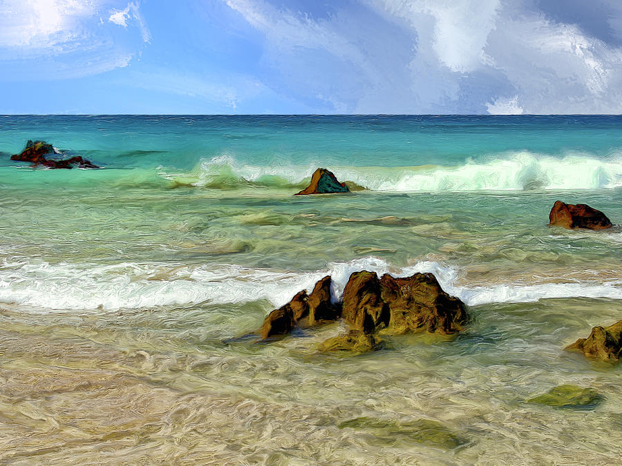 Paradise Painting - Shorebreak at Hapuna Beach by Dominic Piperata