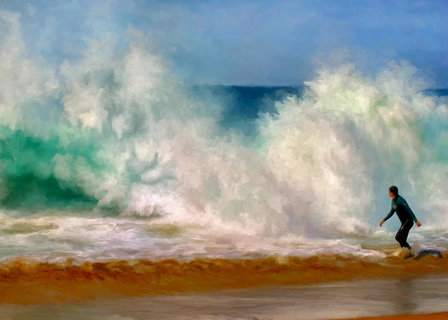 Shorebreak at the Wedge Painting by Michael Pickett