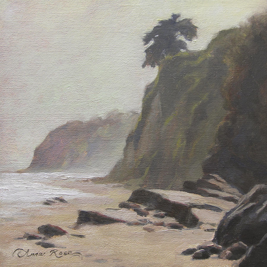 Beach Painting - Shoreline Atmosphere Santa Barbara by Anna Rose Bain