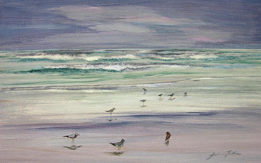 Shoreline Birds III Painting by Julianne Felton