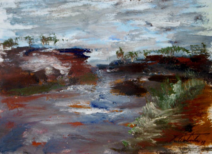Flow Painting - Shoreline Flow by Edward Wolverton