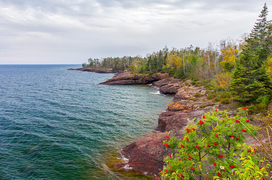 Summer Photograph - Shores of Lake Superior at Gooseberry State Park  by Ken Wolter