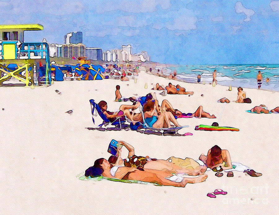 Shores of South Beach Digital Art by Phil Perkins