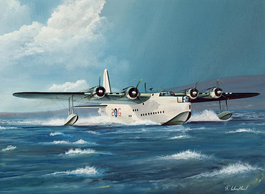 Short Sunderland Painting by Richard Wheatland