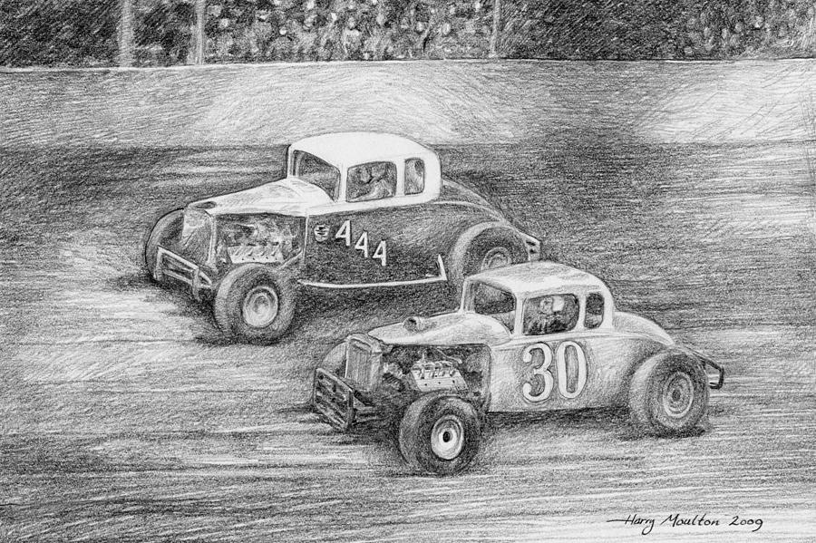 Short Track Heroes Drawing by Harry Moulton