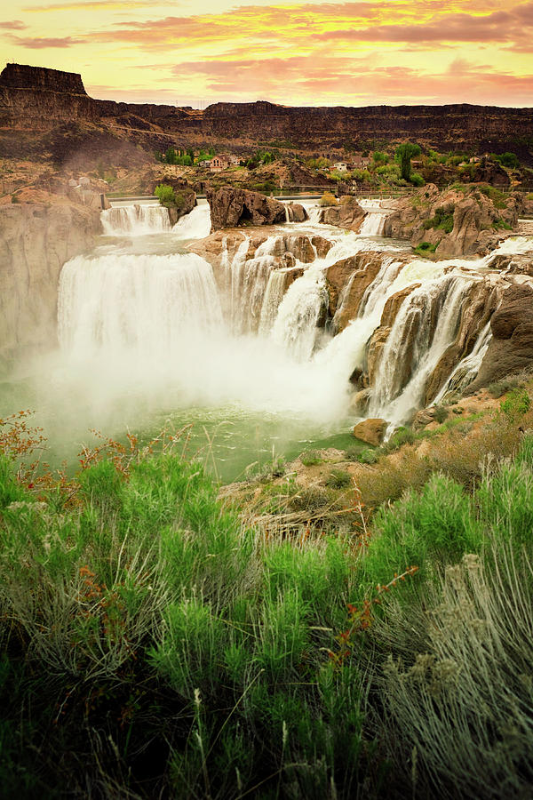 Shoshone Falls At Sunset Photograph by Powerofforever