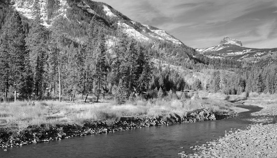 Yellowstone National Park Photograph - Shoshone River in Black and White by Twenty Two North Photography