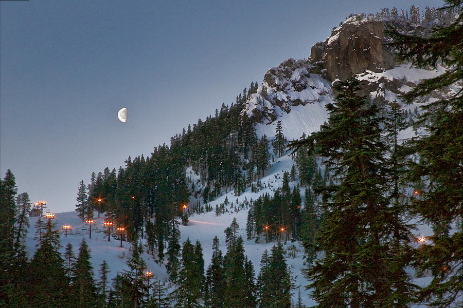 Skiing Photograph - Shot 6 Moon by Geoffrey Ferguson