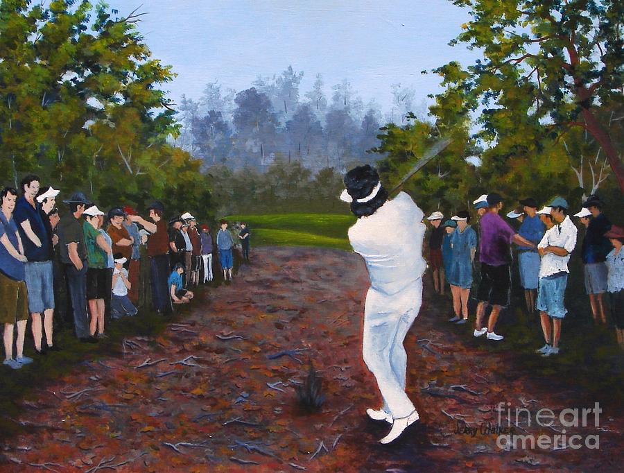 Golf Painting - Shot Heard Around The World by Jerry Walker