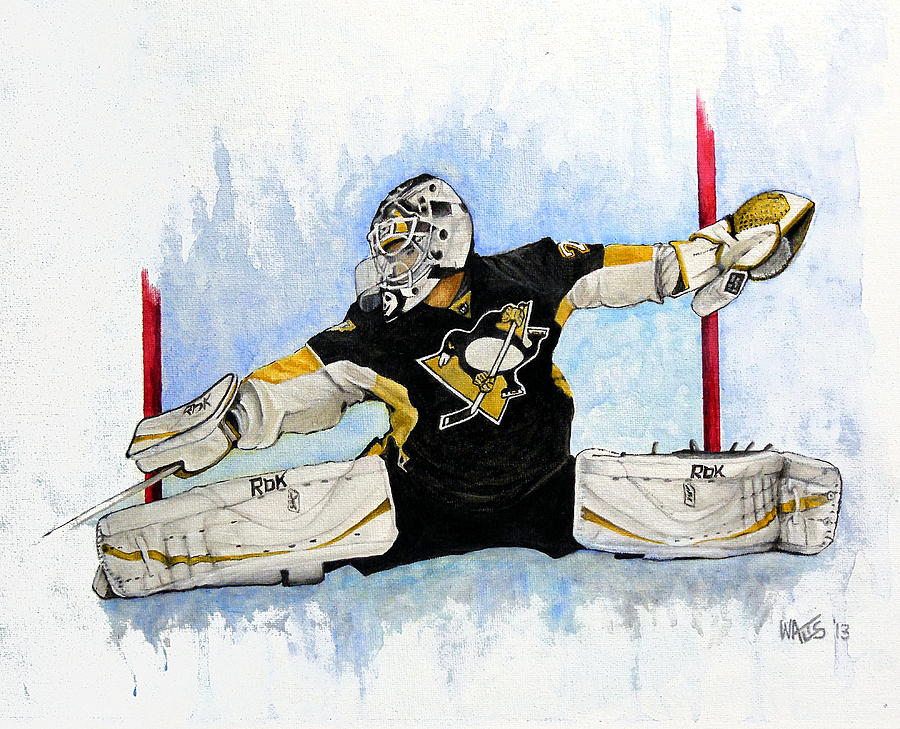 Hockey Painting - Shot ...Save by William Walts