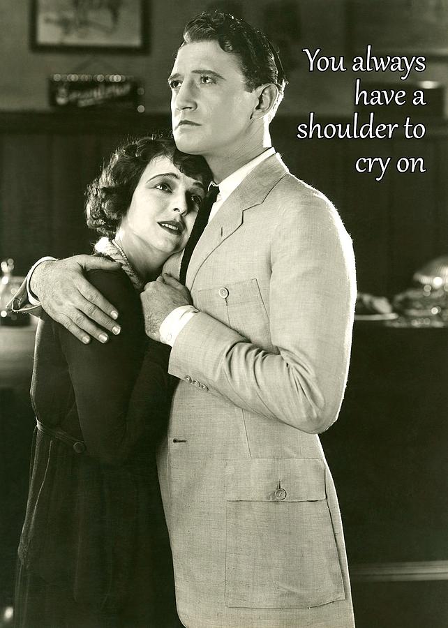 Shoulder To Cry On Greeting Card Photograph by Everett