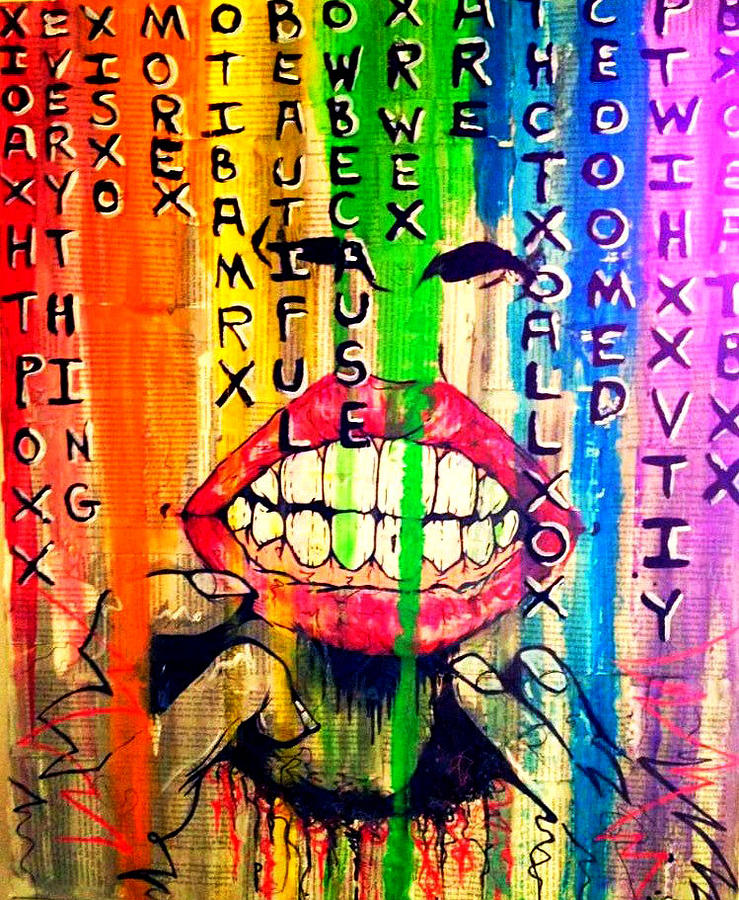 Abstract Painting - Show Me Your Teeth by Gin Cockerham