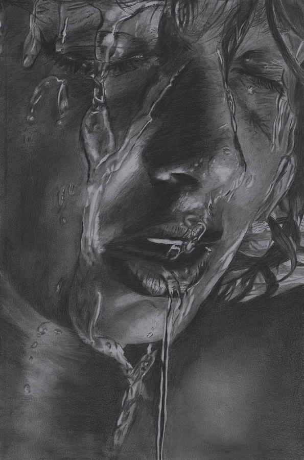 Shower Girl Drawing - Shower Girl - Pencil by Alexander Gilbert