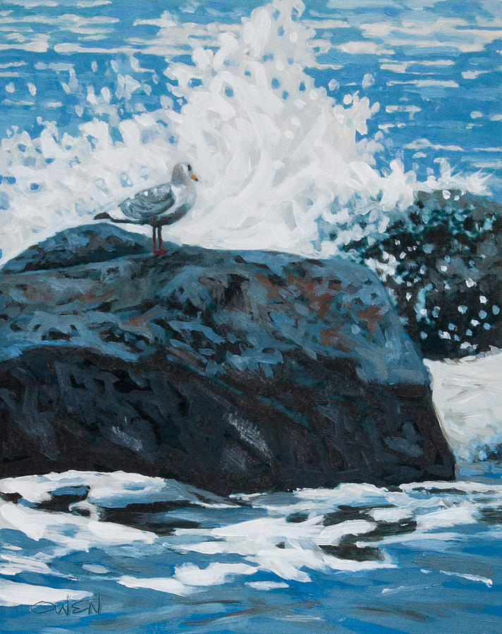 Shower in the Surf Painting by Rob Owen