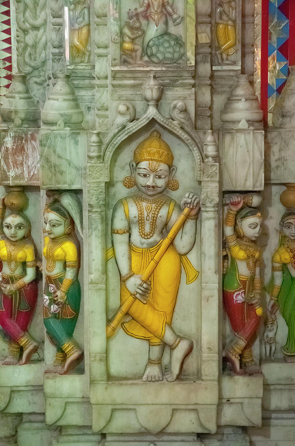 Bas Relief Photograph - Shree Laxmi Narihan Ji Hindu Temple by Inger Hogstrom