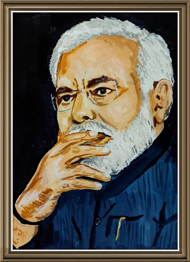 Shree Narendra Modi Painting by Pranav Manakikar - Fine Art America