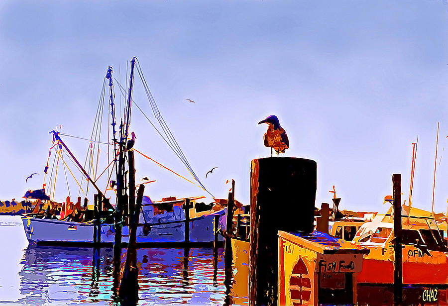 Shrimp Boat At Dock Painting by CHAZ Daugherty