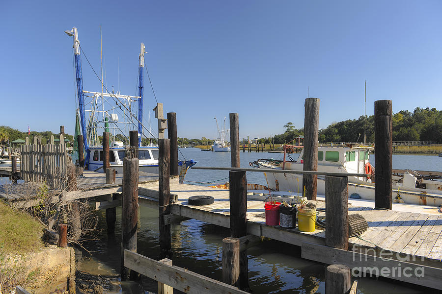 Shrimp Boat at Dock in McCellanville SC Photograph by Dale Powell