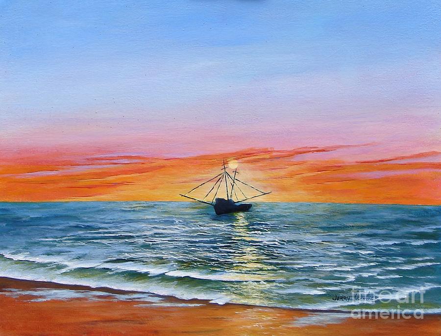 Shrimp Boat Painting by Jerry Walker