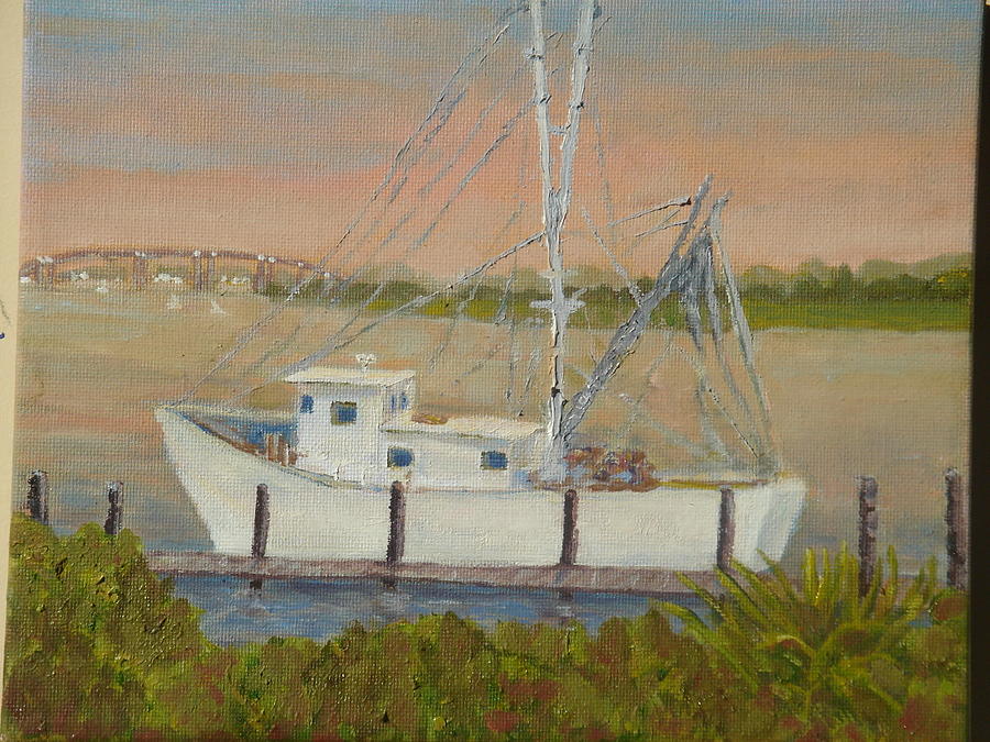 Shrimp Boat Painting by Michael Lynn Brown