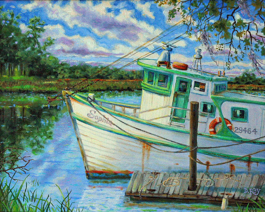 Shrimp Boat Sophia Painting by Dwain Ray