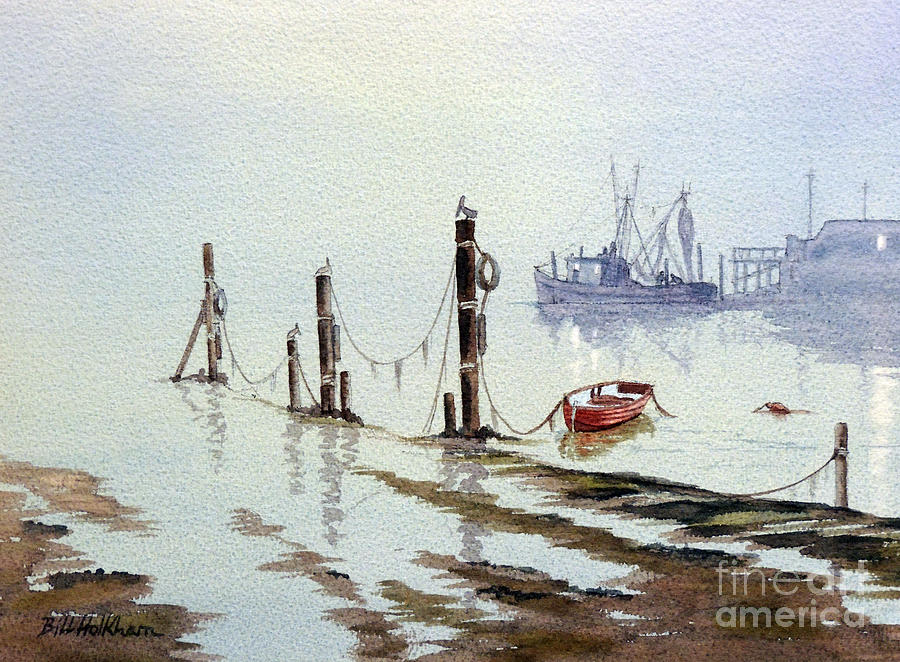 Florida Watercolors Painting - Shrimp Boat With Evening Lights by Bill Holkham