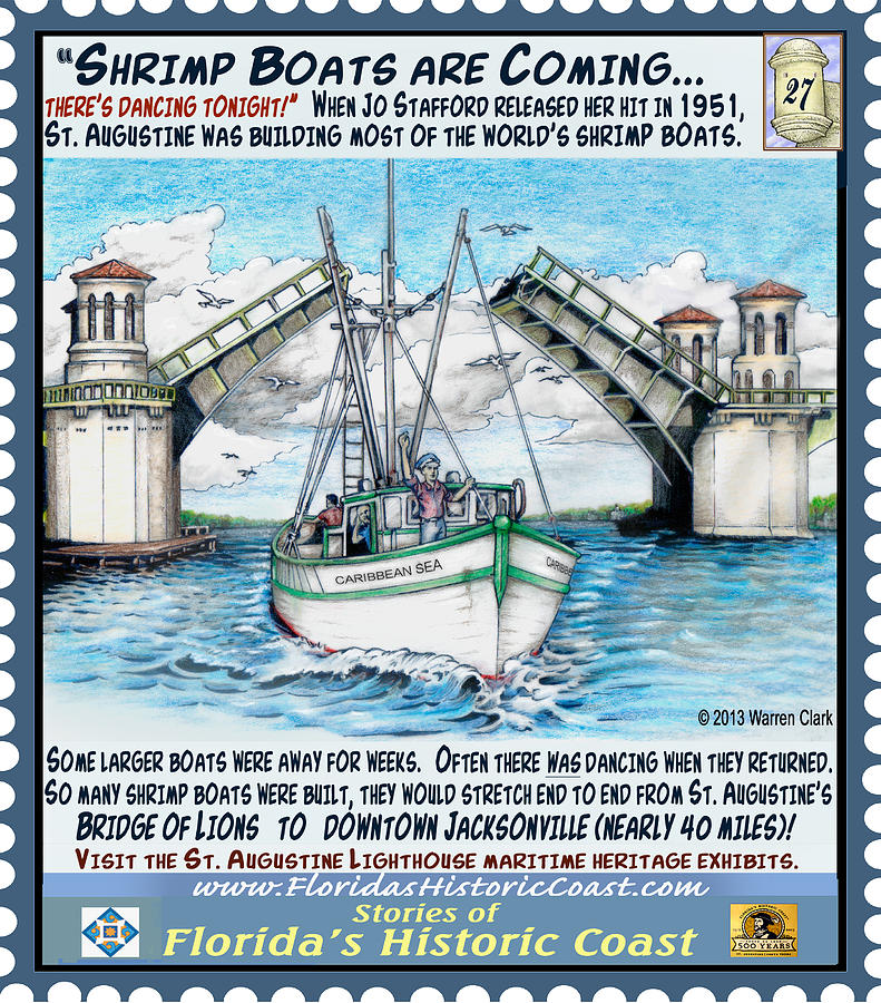 Jacksonville Mixed Media - Shrimp Boats Are Coming by Warren Clark