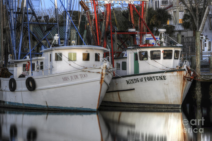 Shrimp Boats Reflecting Photograph by Dale Powell