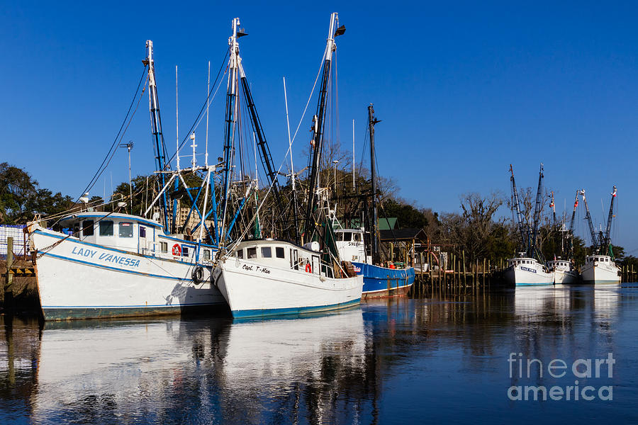Shrimp Boats on the Altamaha River Darien Geogria Photograph by Dawna Moore Photography
