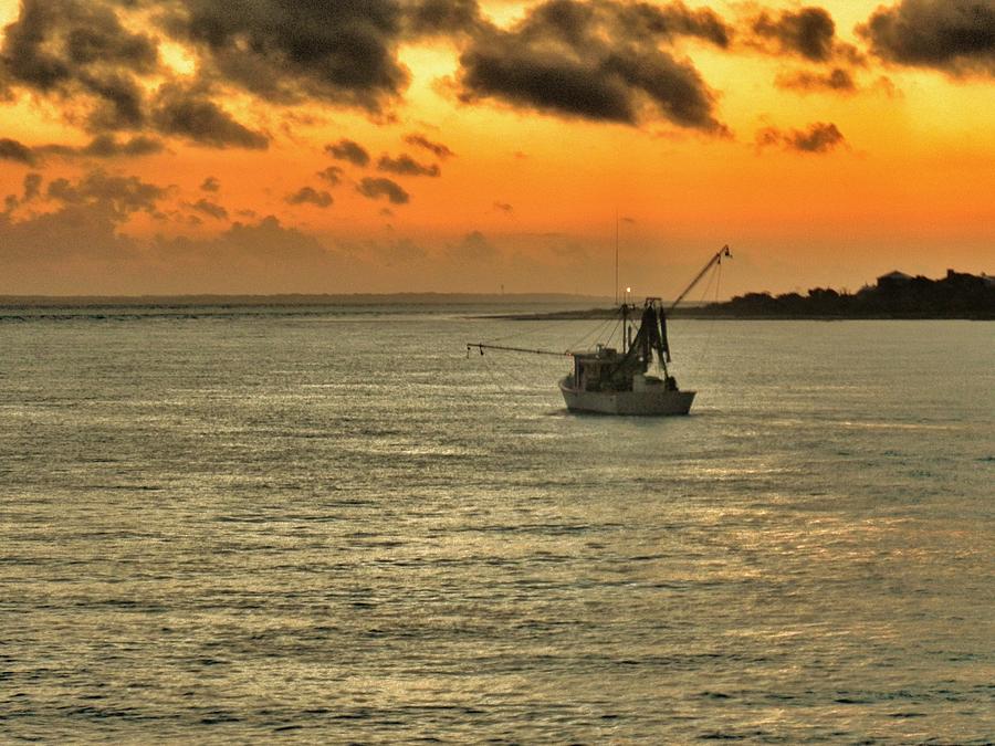 Boat Photograph - Shrimpboat at Dawn by Patricia Greer